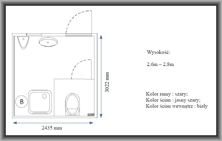 szkic kontenera sanitarnego typ 10